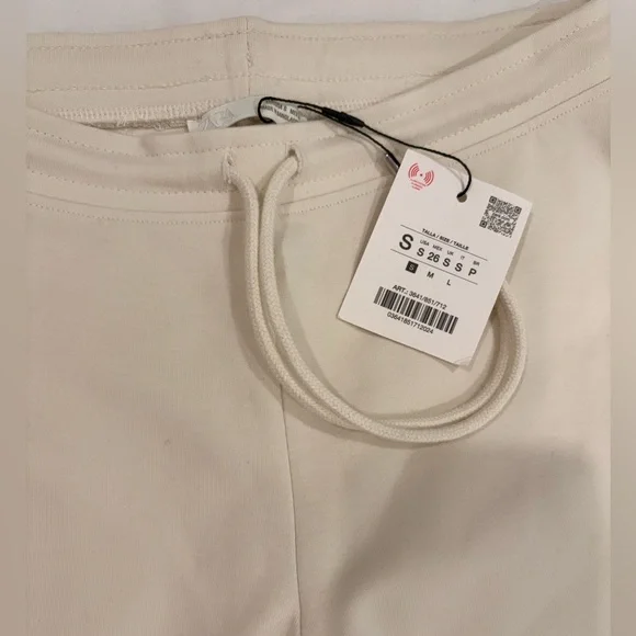 Zara Cream Flared Track Pants - Picture 3 of 3